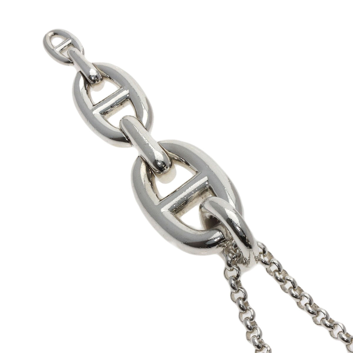 HERMES Shane Dunkle Enchainée Necklace Silver Ladies [Used]