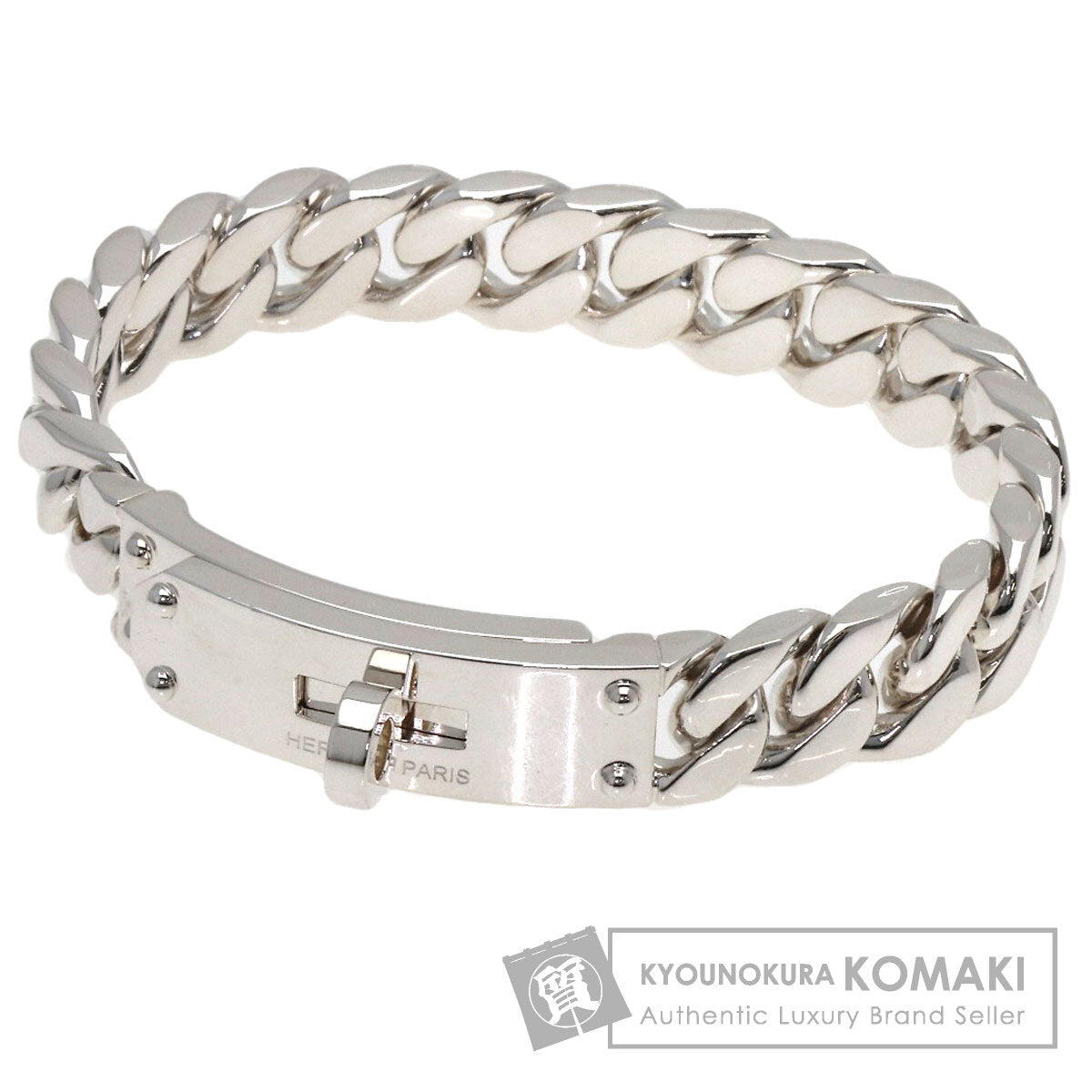 HERMES Kelly Gourmet XL Bracelet Silver Ladies [Used]