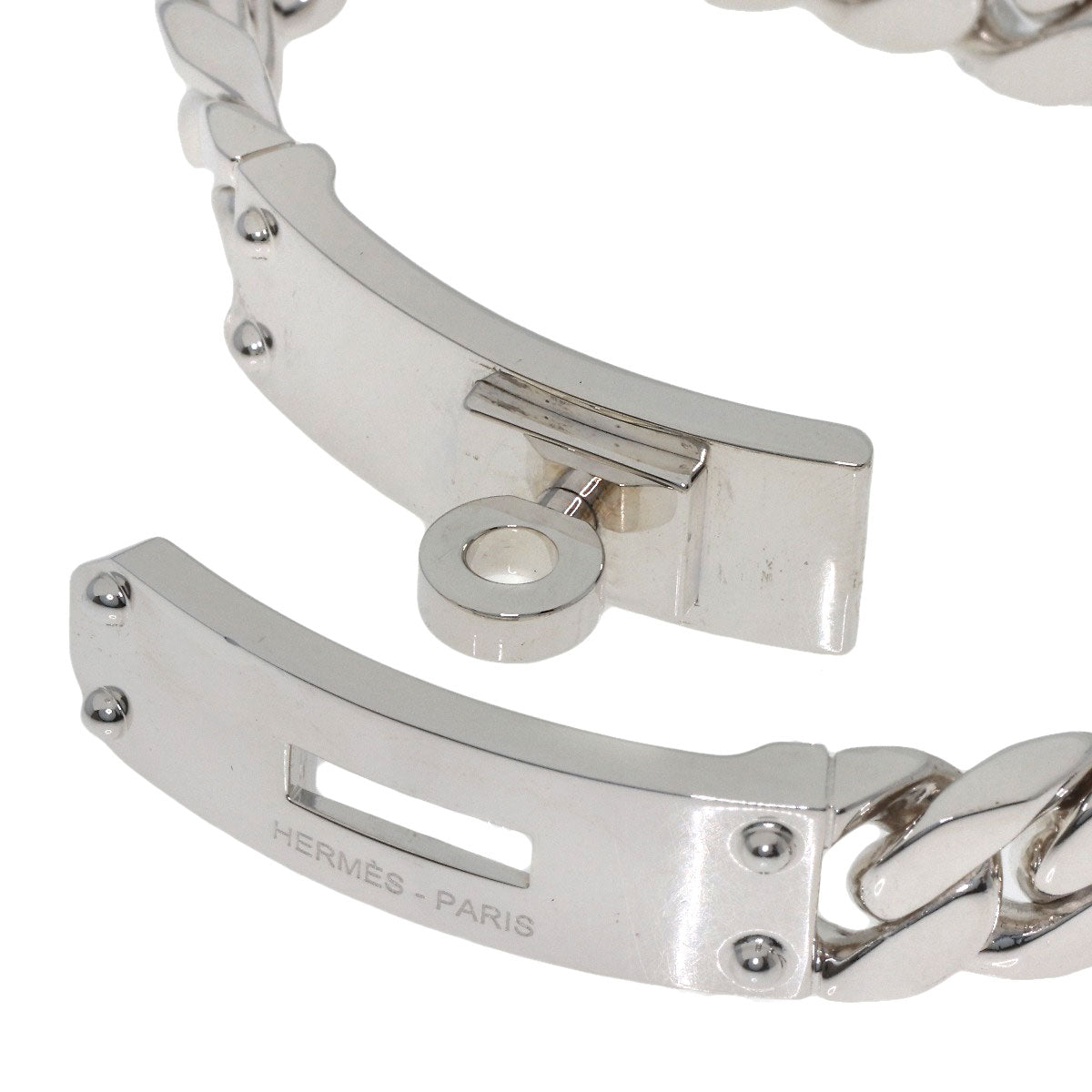 HERMES Kelly Gourmet XL Bracelet Silver Ladies [Used]