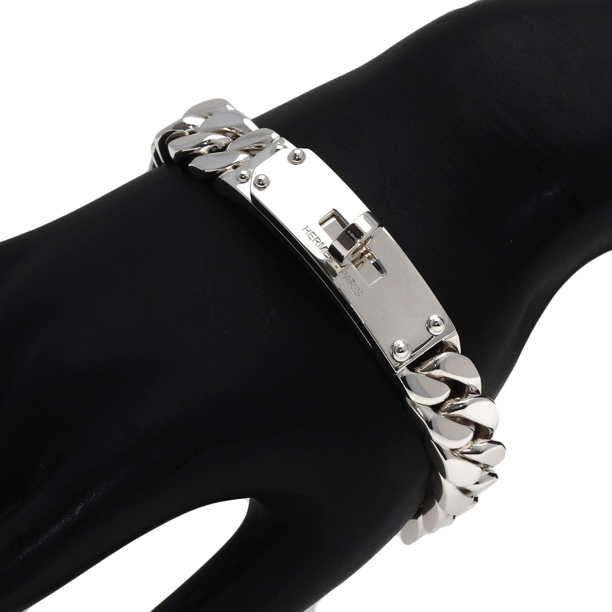 HERMES Kelly Gourmet XL Bracelet Silver Ladies [Used]