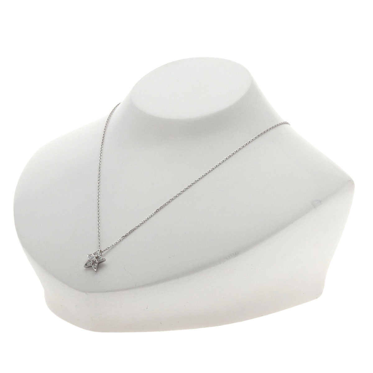 CHANEL Comet Small Diamond Necklace K18 White Gold Ladies [Used]