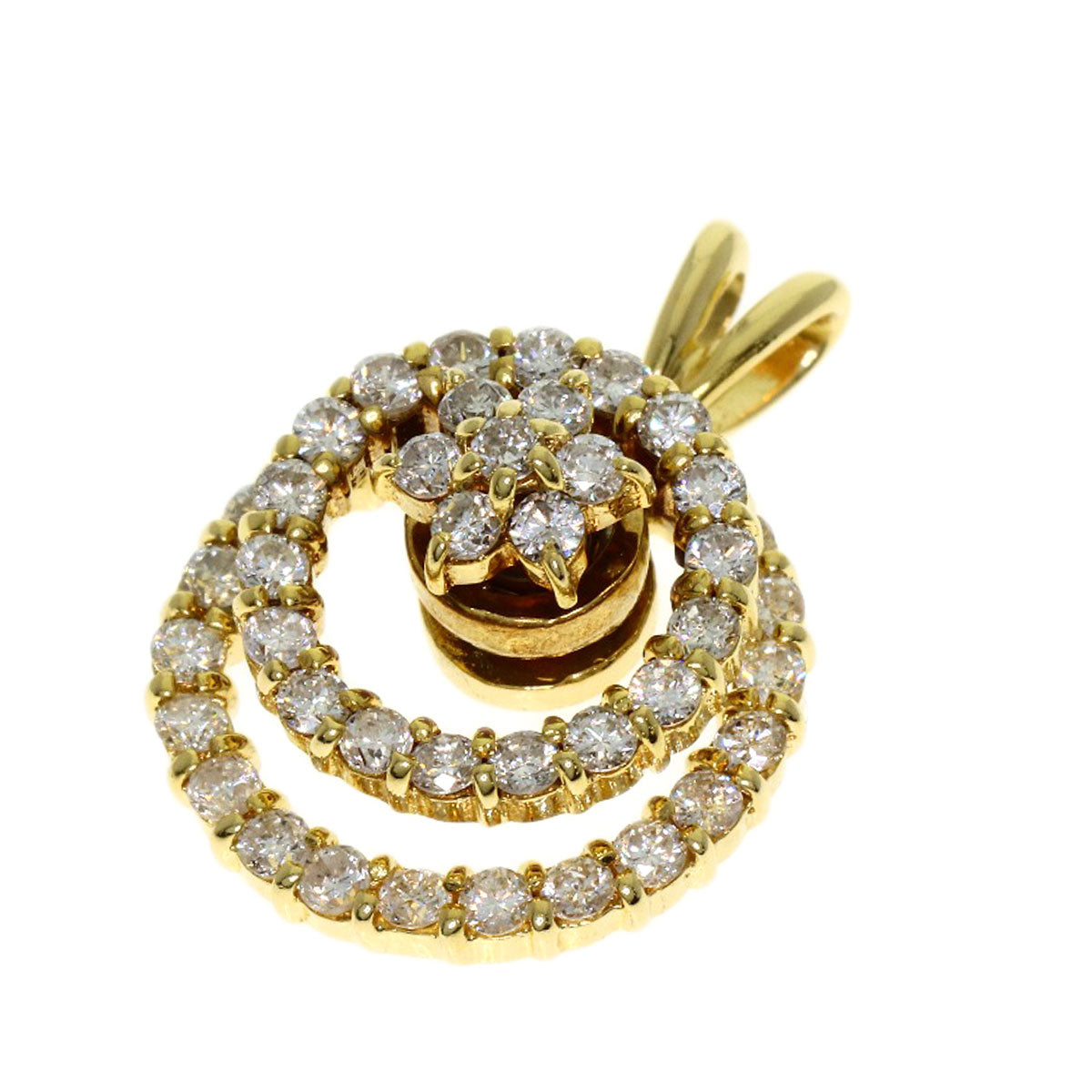 0.72ct Diamond Pendant top K18 Yellow Gold 2.78g　Ladies