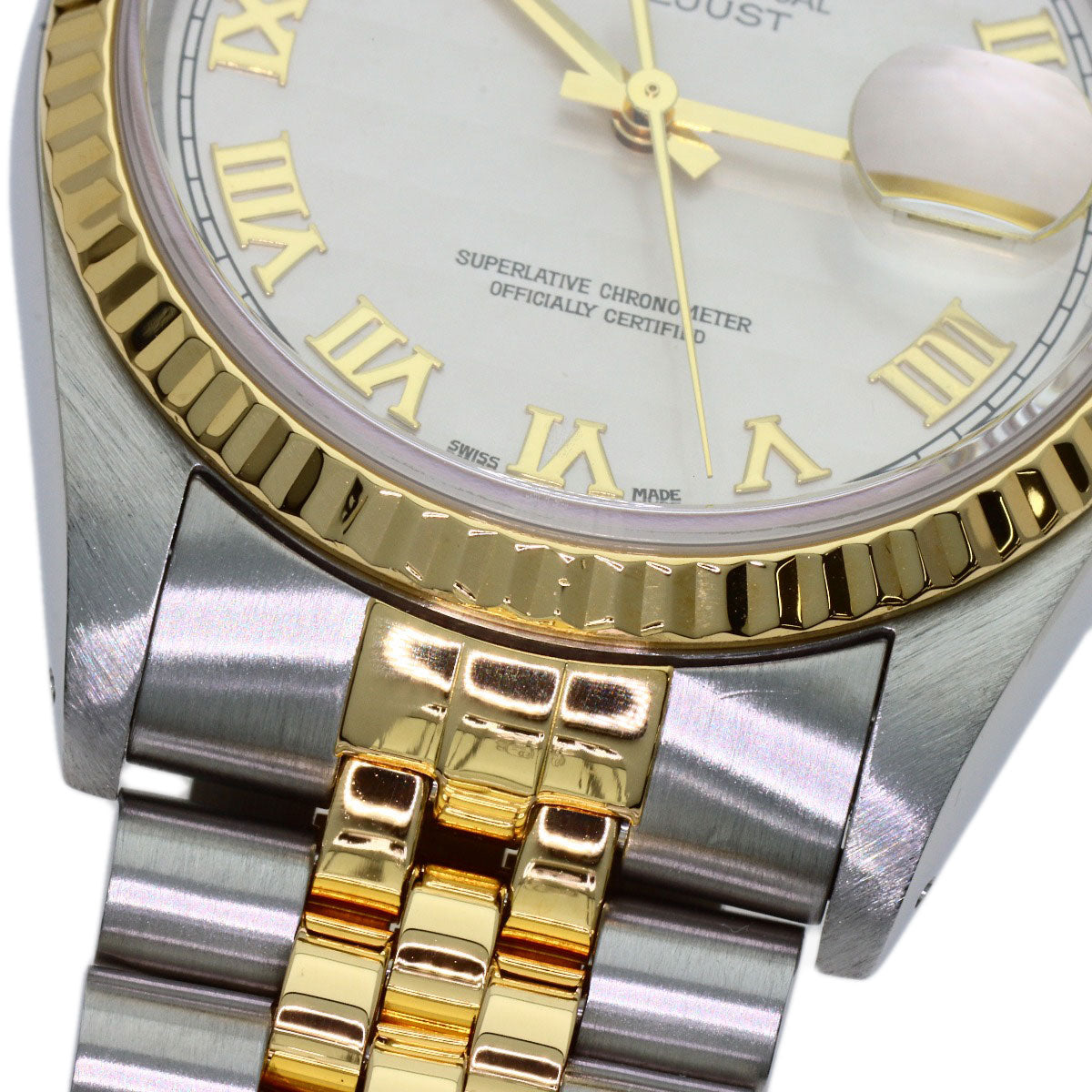 ROLEX Datejust Pyramid Roman Watches 16233 Stainless Steel/SSxK18YG mens