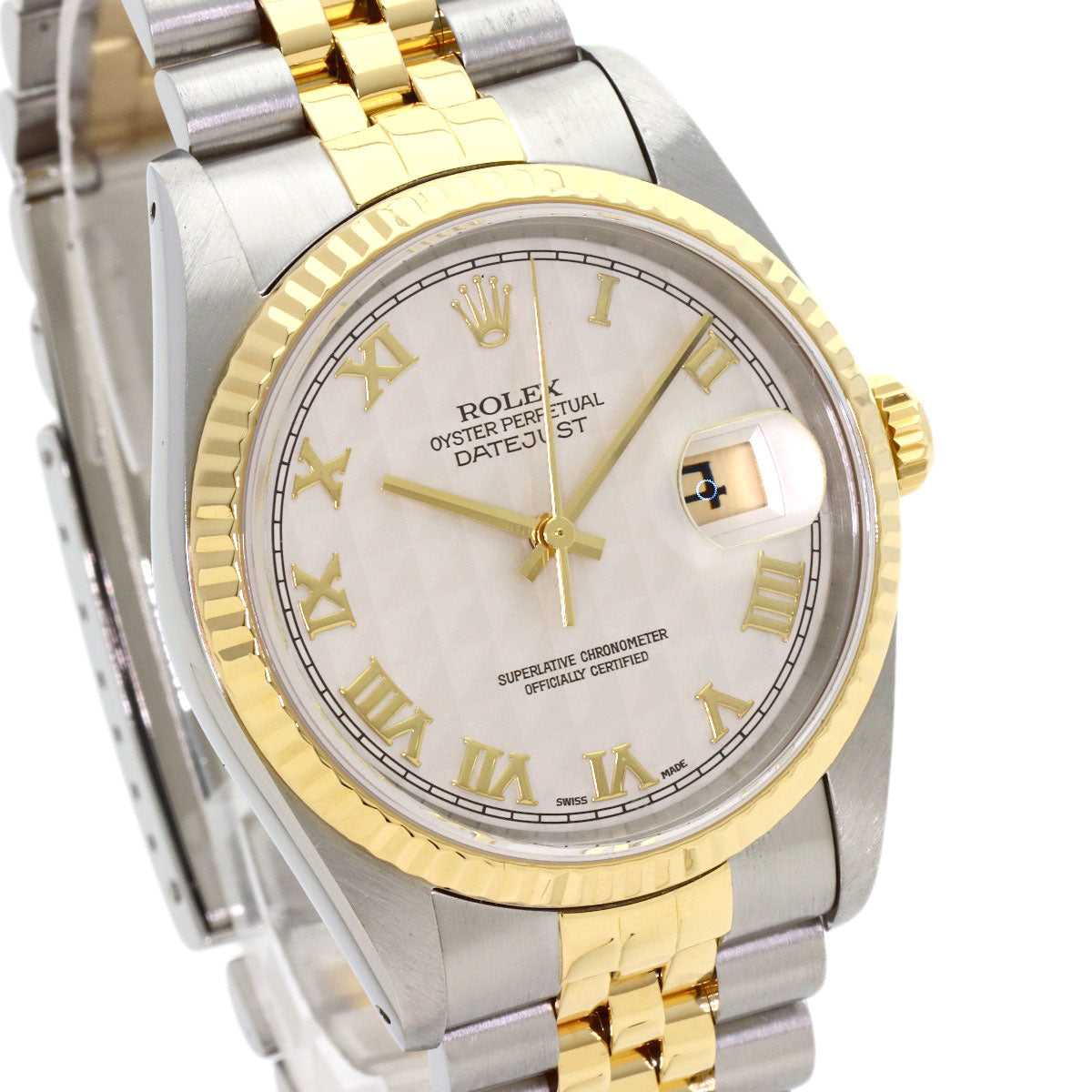 ROLEX Datejust Pyramid Roman Watches 16233 Stainless Steel/SSxK18YG mens