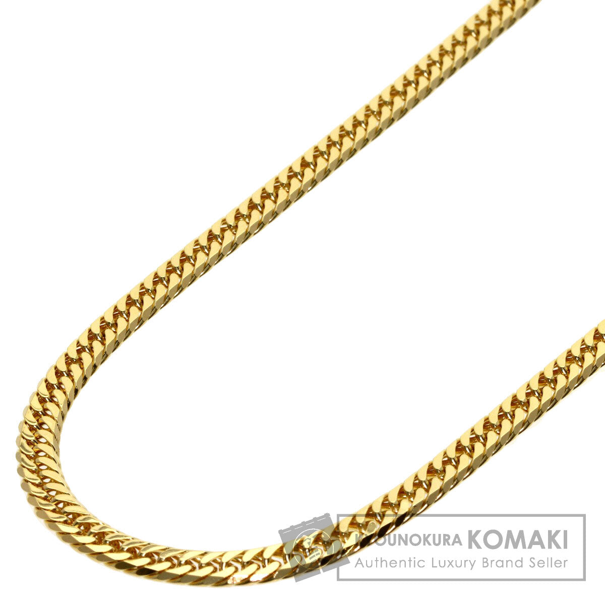 Curb chain Kihei W6 side Necklace K18 Yellow Gold 20g　Ladies
