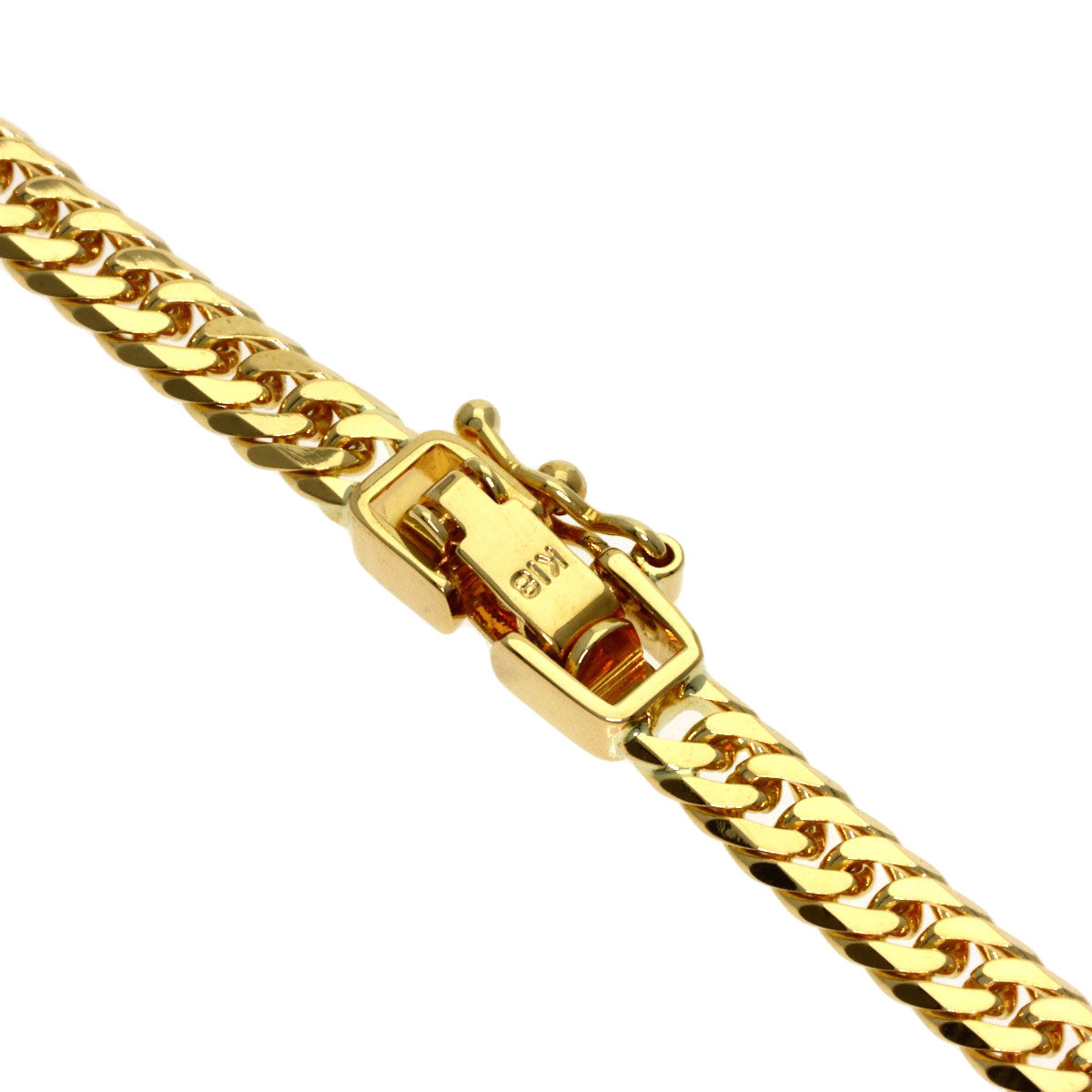 Curb chain Kihei W6 side Necklace K18 Yellow Gold 20g　Ladies