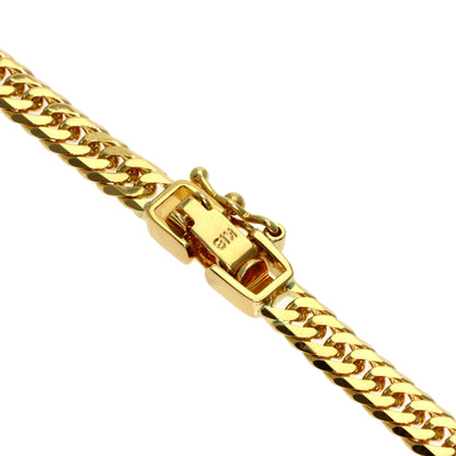 Curb chain Kihei W6 side Necklace K18 Yellow Gold 20g　Ladies