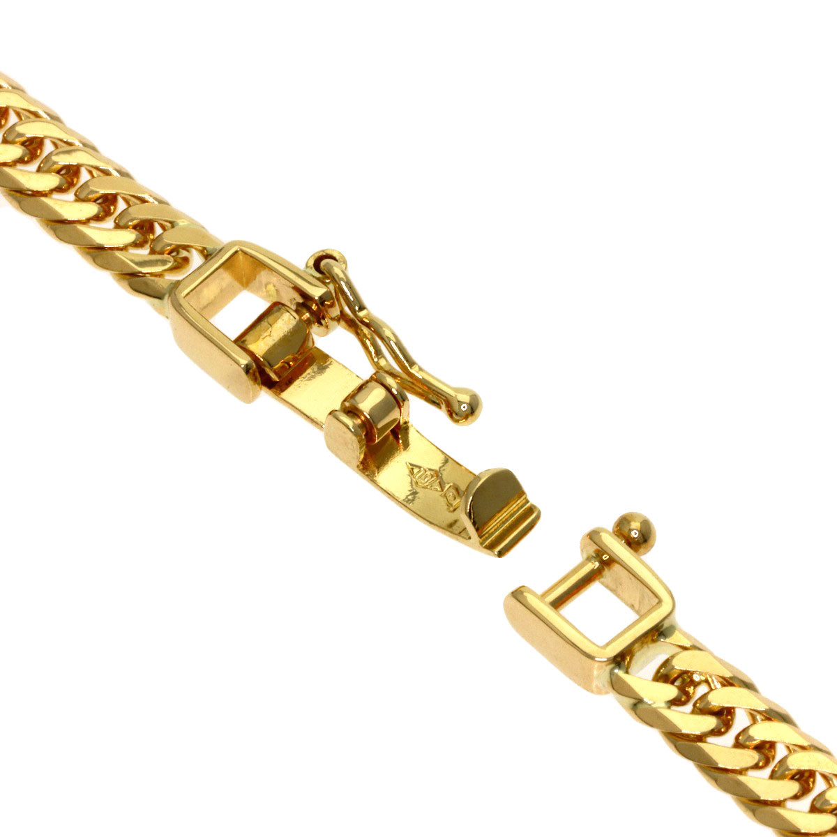 Curb chain Kihei W6 side Necklace K18 Yellow Gold 20g　Ladies