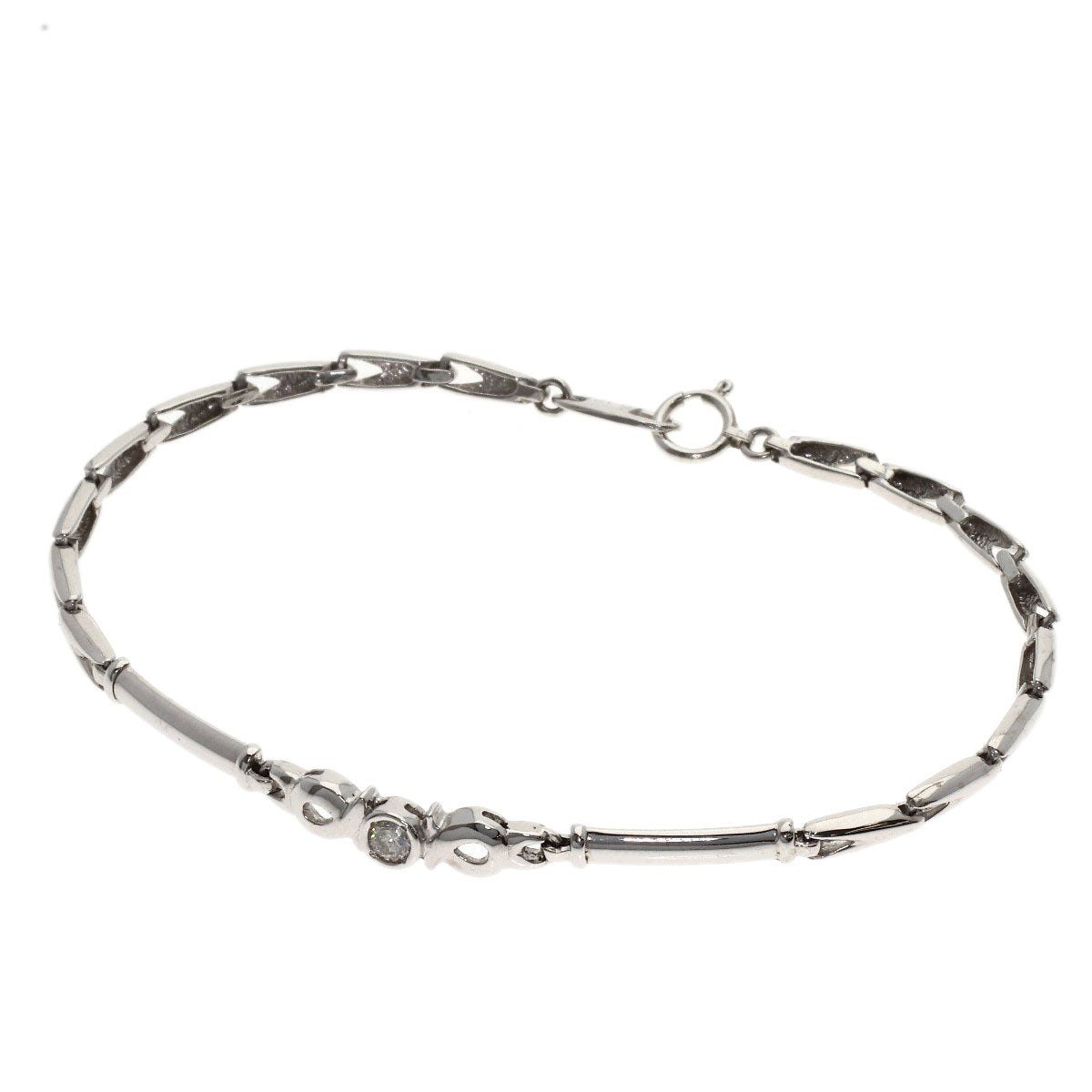 0.1ct Diamond Bracelet Platinum PT850 8.8g　Ladies