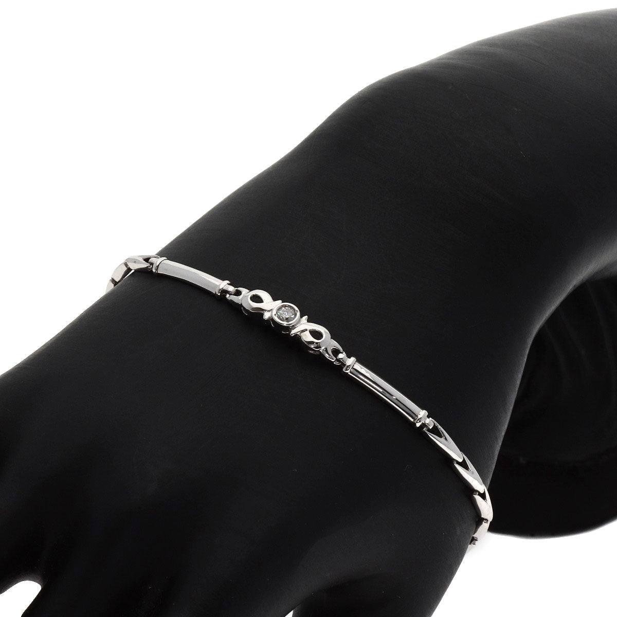 0.1ct Diamond Bracelet Platinum PT850 8.8g　Ladies
