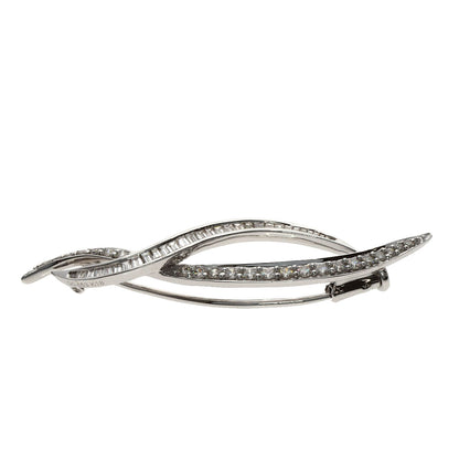 0.653ct Diamond Brooch K18 White Gold 3.1g　Ladies