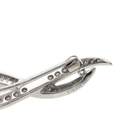 0.653ct Diamond Brooch K18 White Gold 3.1g　Ladies