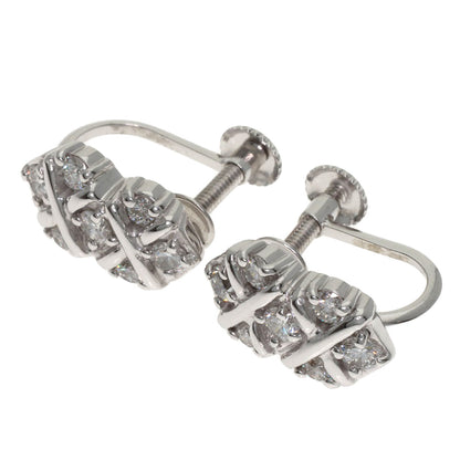 0.25ct Diamond Earring K18 White Gold 4g　Ladies