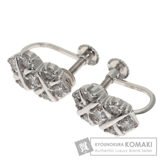 0.25ct Diamond Earring K18 White Gold 4g　Ladies