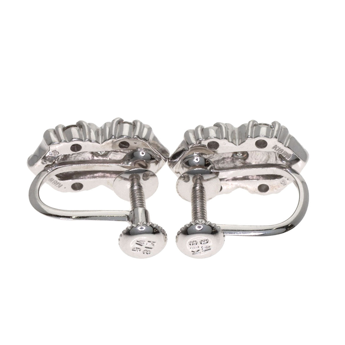 0.25ct Diamond Earring K18 White Gold 4g　Ladies