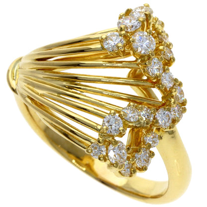 Queen Diamond Ring K18 Yellow Gold Ladies [Used]