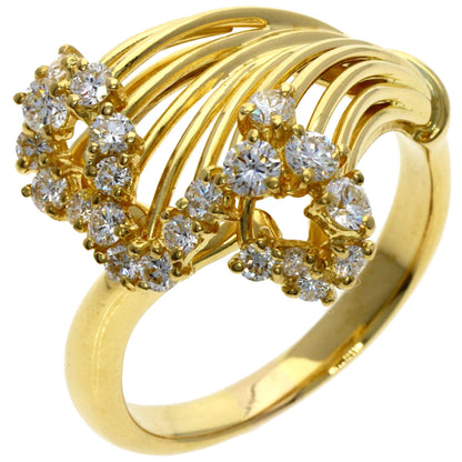 Queen Diamond Ring K18 Yellow Gold Ladies [Used]