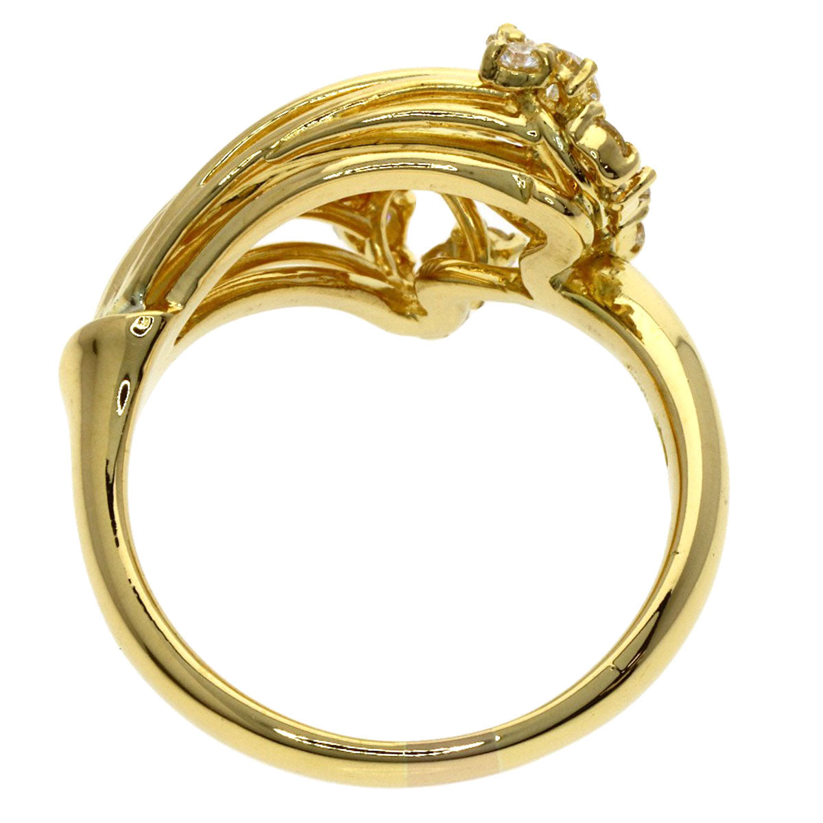 Queen Diamond Ring K18 Yellow Gold Ladies [Used]