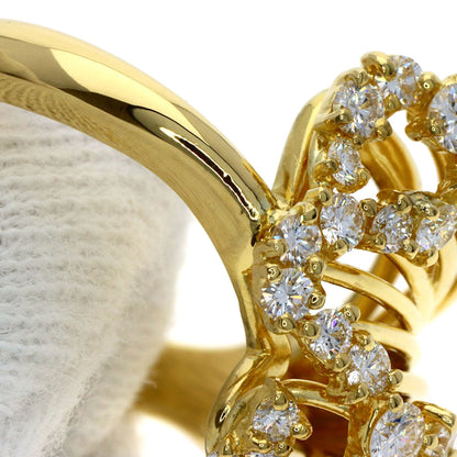 Queen Diamond Ring K18 Yellow Gold Ladies [Used]