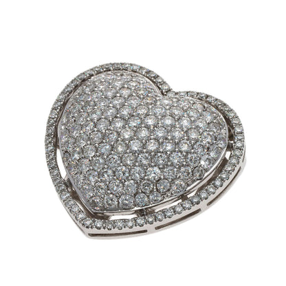 Queen Heart motif Diamond Pendant top K18 White Gold Ladies [Used]