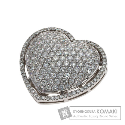 Queen Heart motif Diamond Pendant top K18 White Gold Ladies [Used]