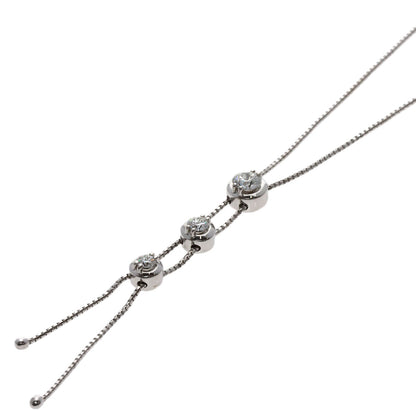 TASAKI 3P Diamond Necklace K18 White Gold Ladies [Used]