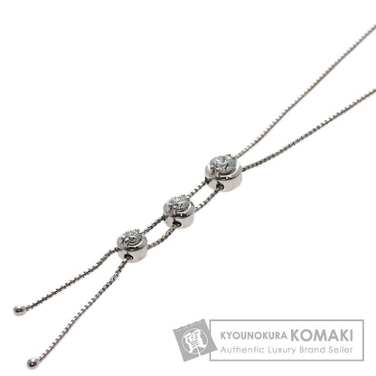 TASAKI 3P Diamond Necklace K18 White Gold Ladies [Used]