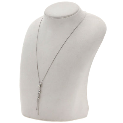 TASAKI 3P Diamond Necklace K18 White Gold Ladies [Used]