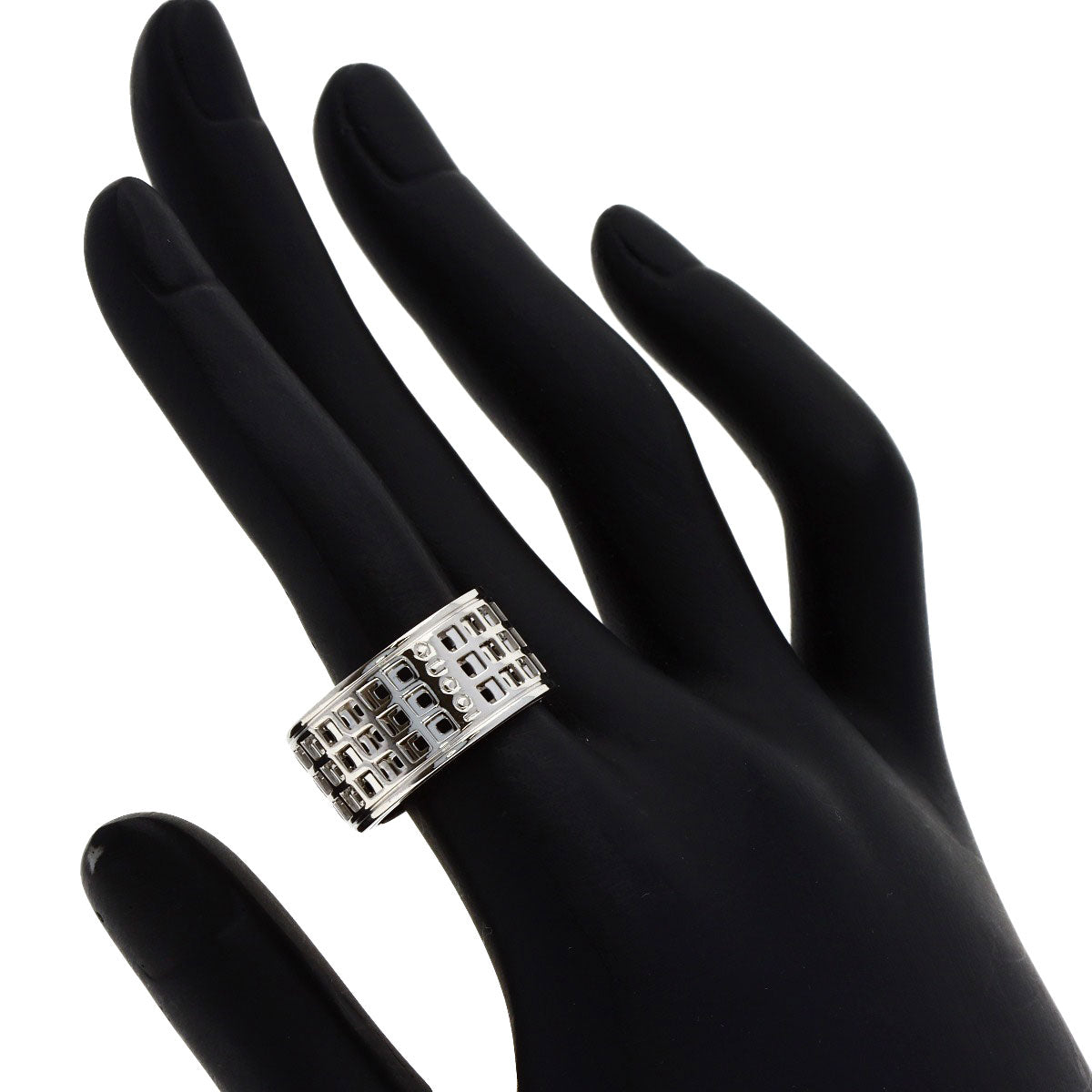 GUCCI Scroll Wide #14 Ring K18 White Gold Ladies [Used]