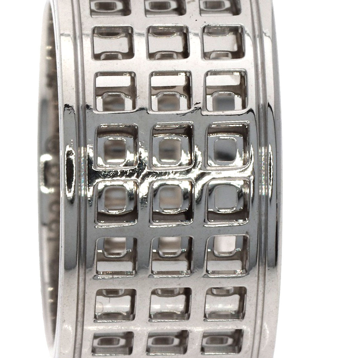 GUCCI Scroll Wide #14 Ring K18 White Gold Ladies [Used]
