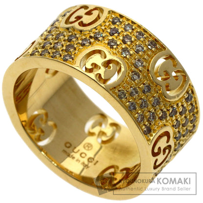 GUCCI Icon Stardust Wide Diamond #10 Ring K18 Yellow Gold Ladies [Used]