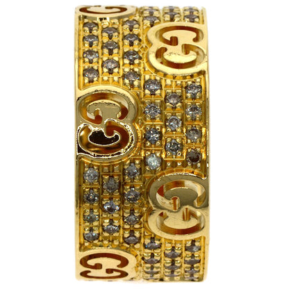 GUCCI Icon Stardust Wide Diamond #10 Ring K18 Yellow Gold Ladies [Used]