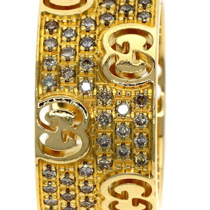 GUCCI Icon Stardust Wide Diamond #10 Ring K18 Yellow Gold Ladies [Used]