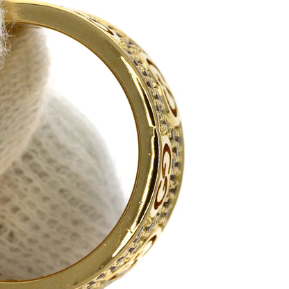 GUCCI Icon Stardust Wide Diamond #10 Ring K18 Yellow Gold Ladies [Used]
