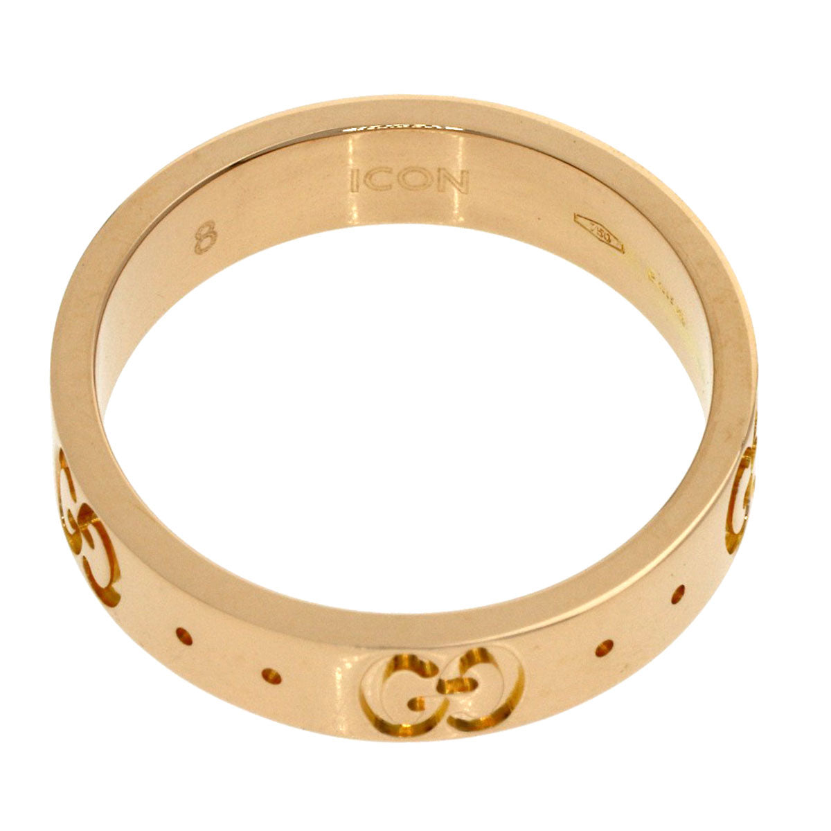 GUCCI アイコン #8 Ring K18 Pink Gold Ladies [Used]