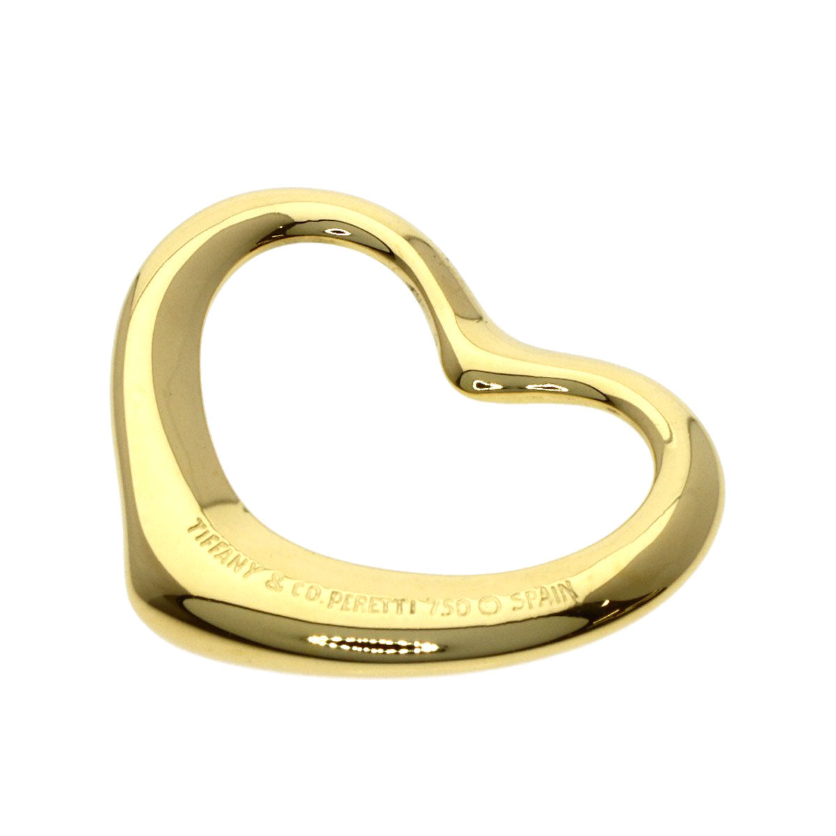 TIFFANY&Co. Open heart Pendant top K18 Yellow Gold Ladies [Used]