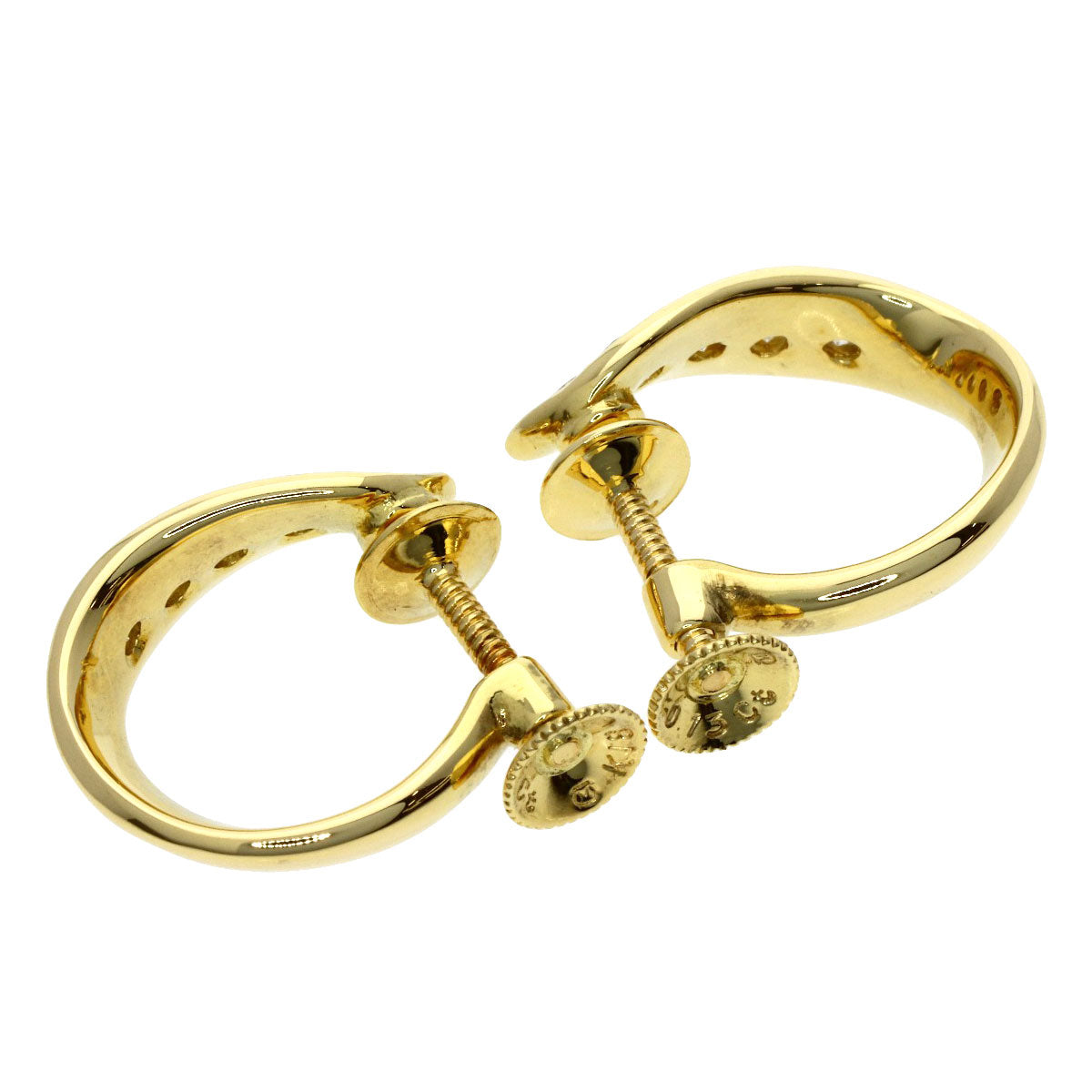 MIKIMOTO Diamond Earring K18 Yellow Gold Ladies [Used]