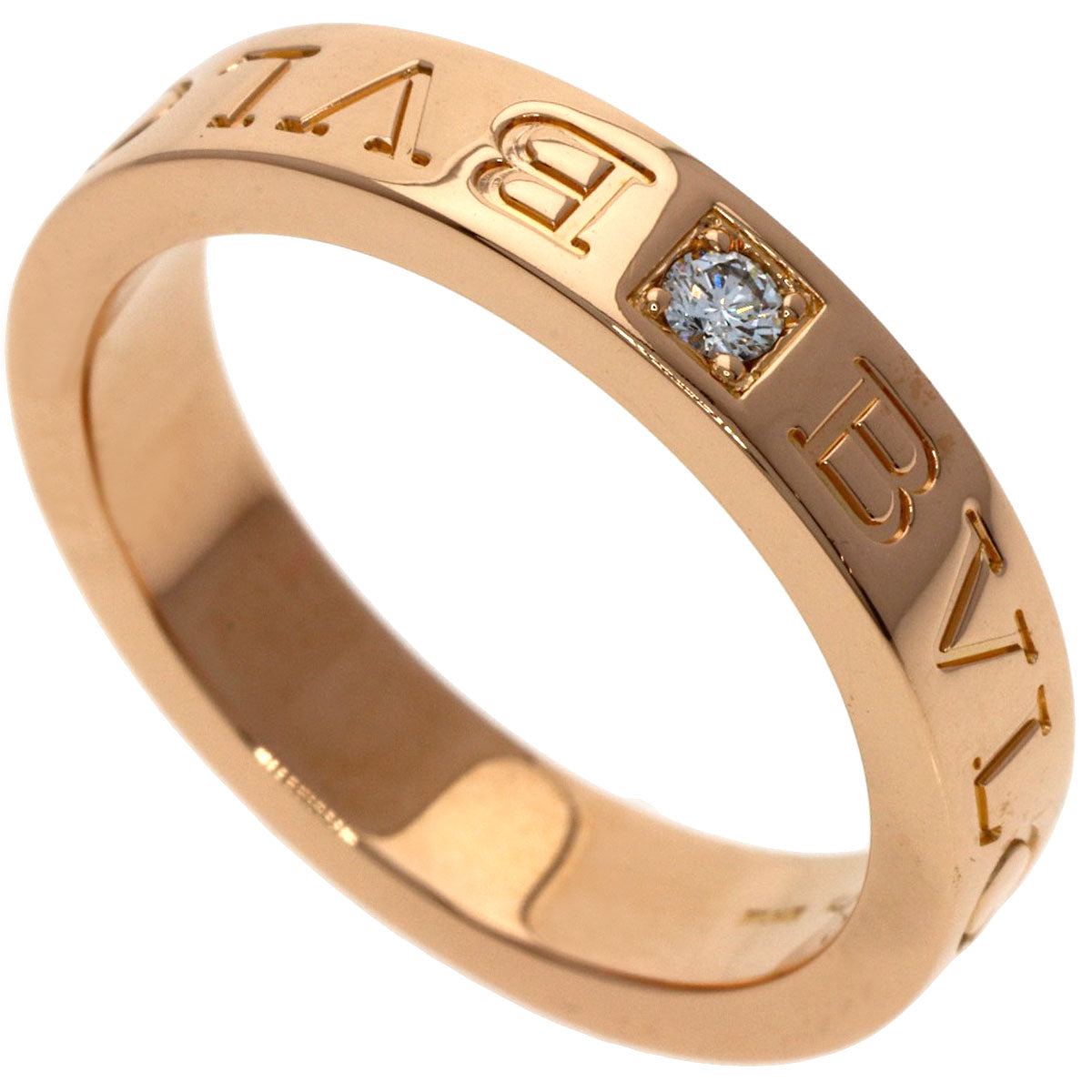 BVLGARI BVLGARI BVLGARI 1P Diamond Ring K18 Pink Gold Ladies [Used]