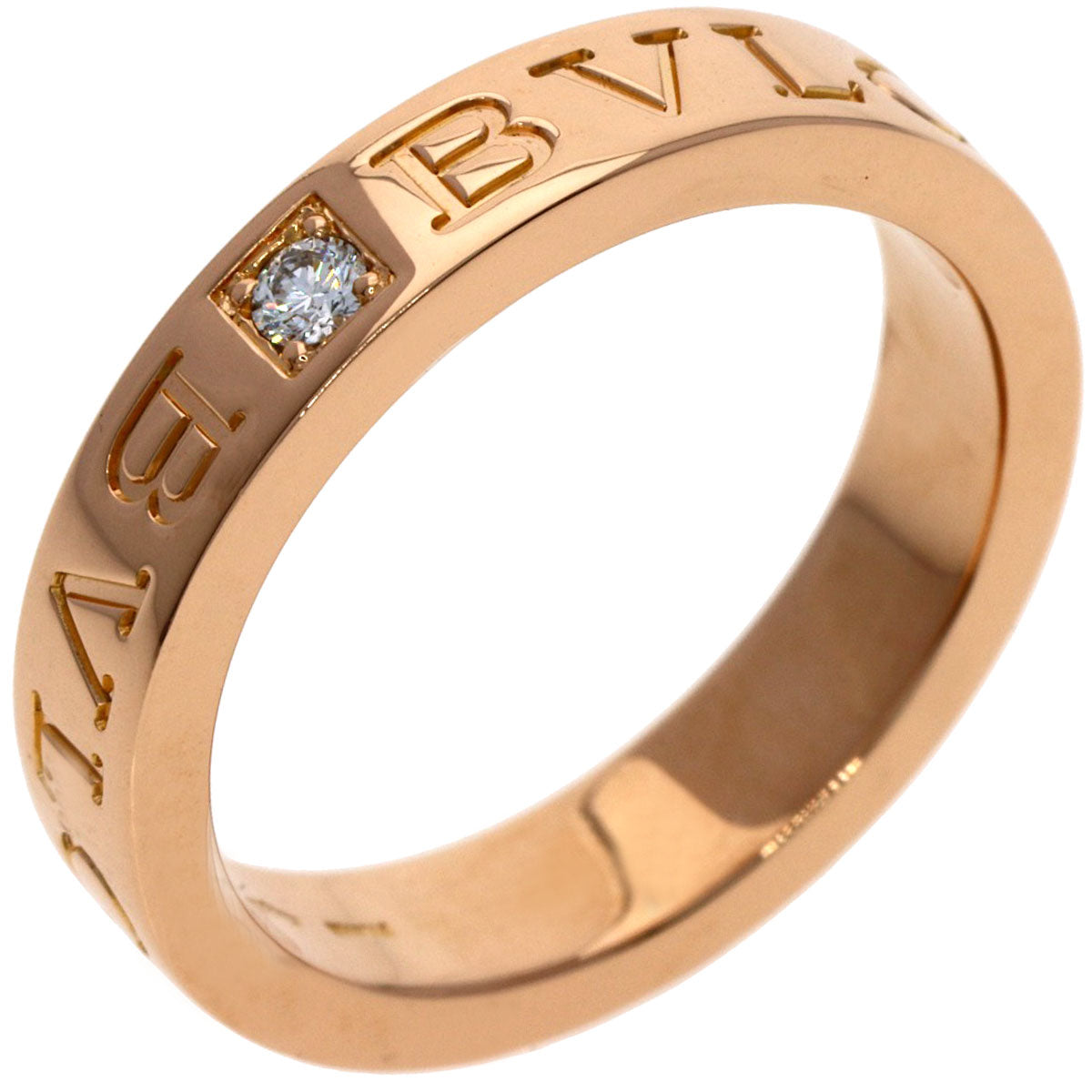 BVLGARI BVLGARI BVLGARI 1P Diamond Ring K18 Pink Gold Ladies [Used]