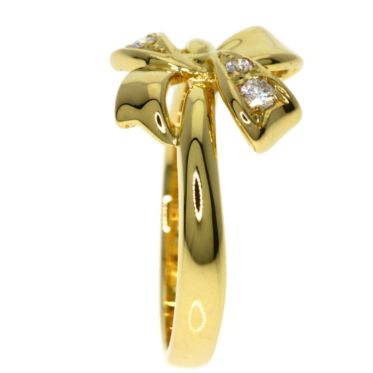 MIKIMOTO Diamond Ring K18 Yellow Gold Ladies [Used]