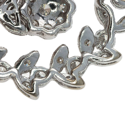 Ponte Vecchio Flower motif Diamond Pendant top K18 White Gold Ladies [Used]