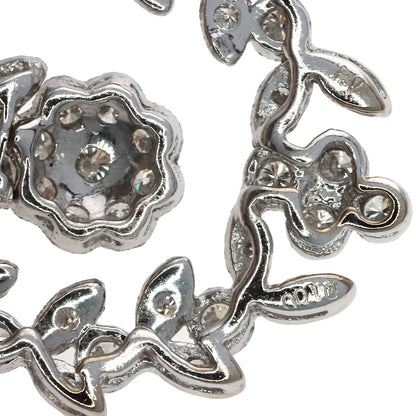 Ponte Vecchio Flower motif Diamond Pendant top K18 White Gold Ladies [Used]