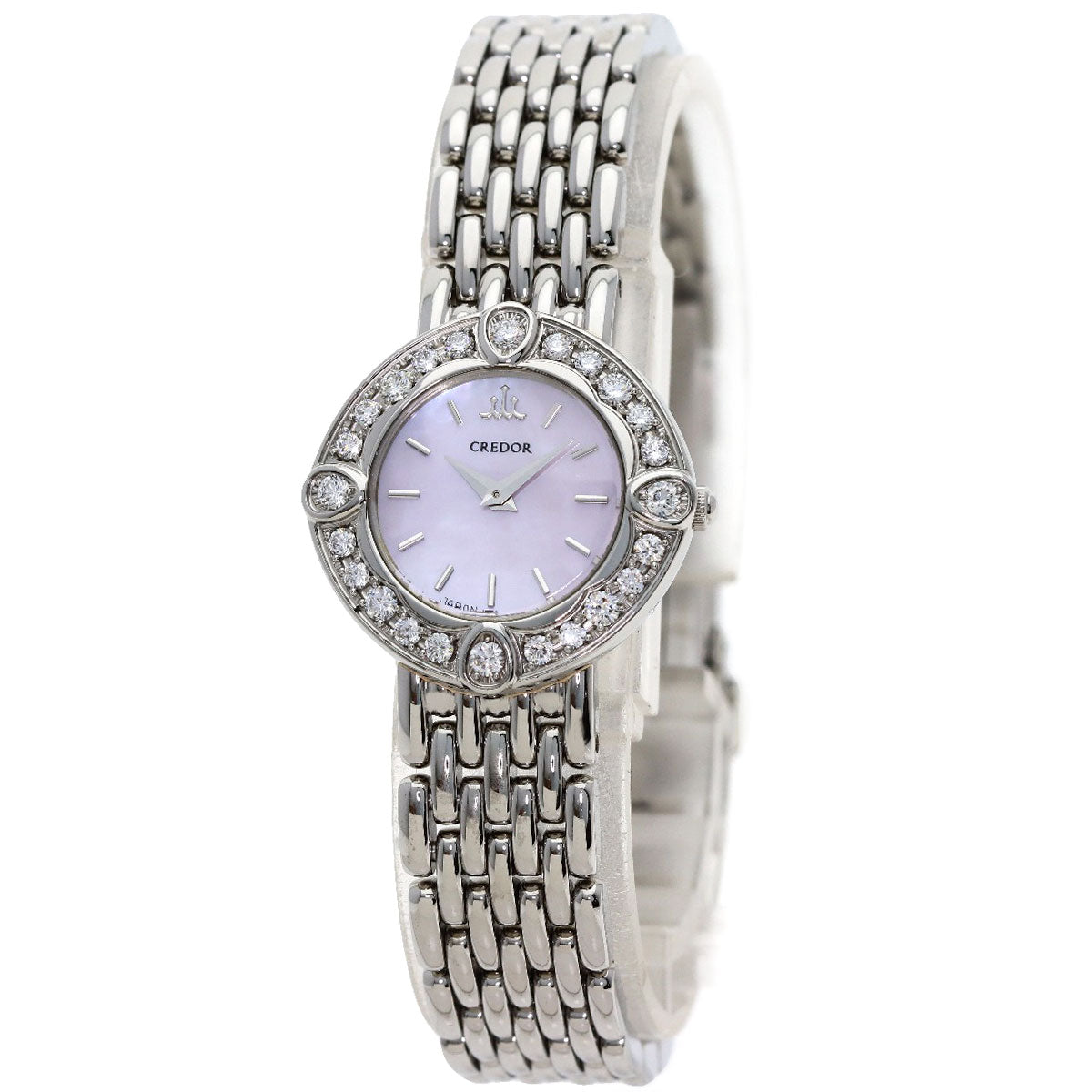SEIKO CREDOR Signo Bezel Diamond Watches 1E70-0CY0 Stainless Steel/Stainless Steel Ladies