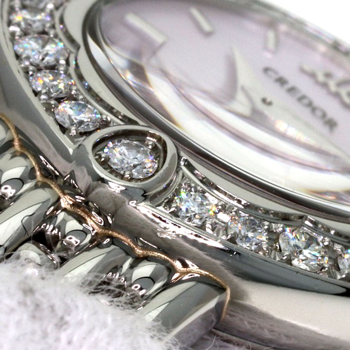 SEIKO CREDOR Signo Bezel Diamond Watches 1E70-0CY0 Stainless Steel/Stainless Steel Ladies