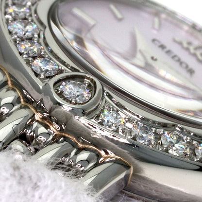 SEIKO CREDOR Signo Bezel Diamond Watches 1E70-0CY0 Stainless Steel/Stainless Steel Ladies