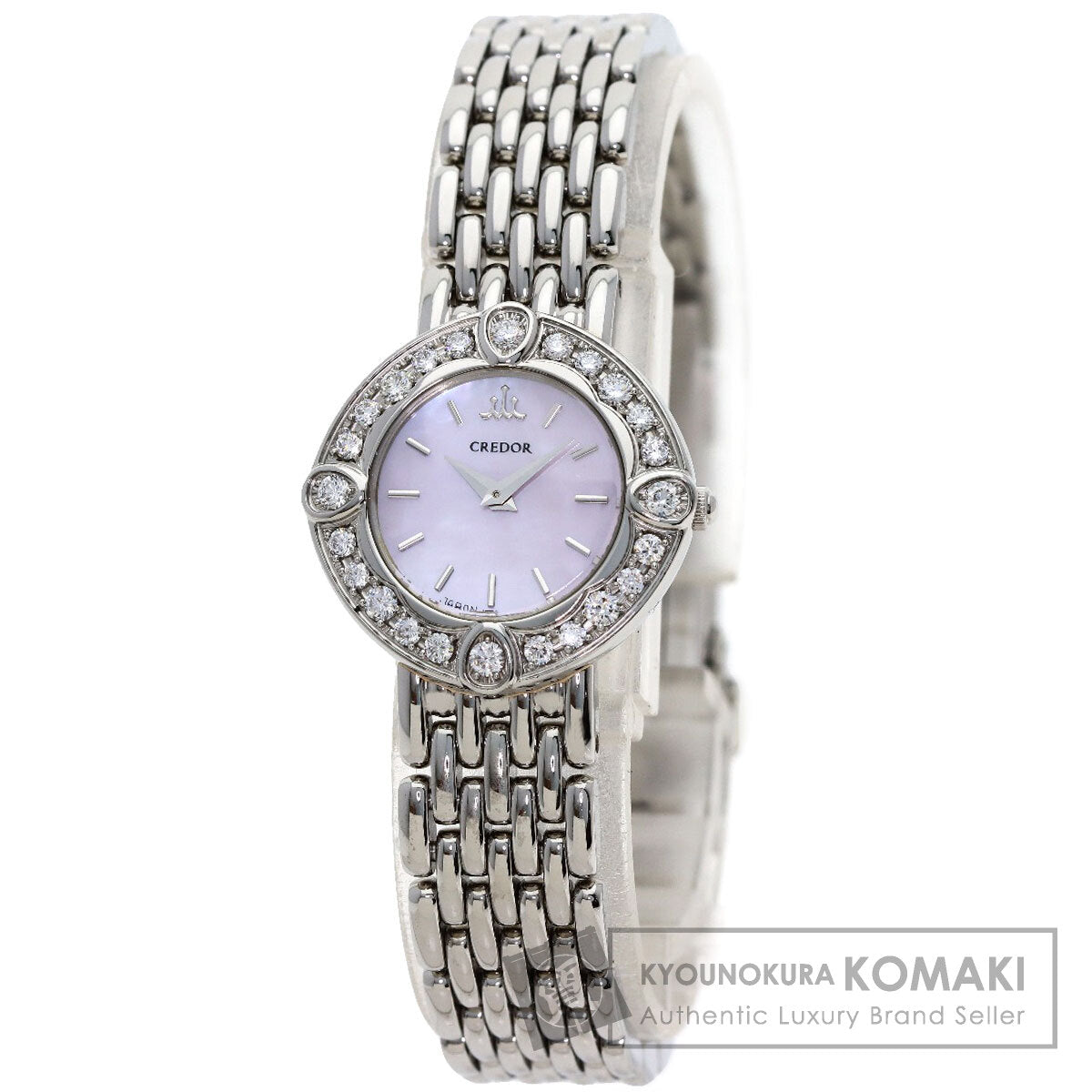 SEIKO CREDOR Signo Bezel Diamond Watches 1E70-0CY0 Stainless Steel/Stainless Steel Ladies