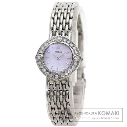 SEIKO CREDOR Signo Bezel Diamond Watches 1E70-0CY0 Stainless Steel/Stainless Steel Ladies