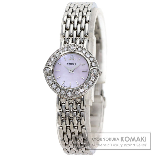 SEIKO CREDOR Signo Bezel Diamond Watches 1E70-0CY0 Stainless Steel/Stainless Steel Ladies