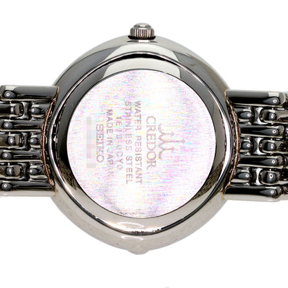 SEIKO CREDOR Signo Bezel Diamond Watches 1E70-0CY0 Stainless Steel/Stainless Steel Ladies