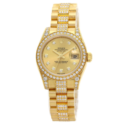 ROLEX DATEJUST 10P Diamond Watches 179158 K18 Yellow Gold/K18YGxDiamond Ladies
